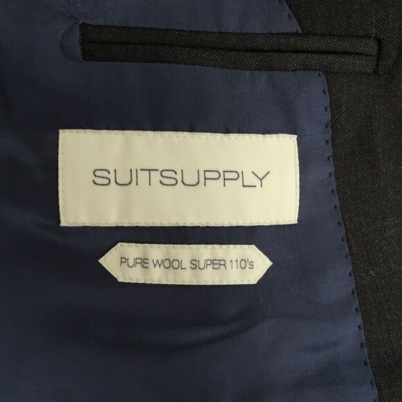 Suitsupply Zignone Napoli 2-Button Wool Suit Jacket Grey Regular Fit Men Size 46 - Picture 5 of 12